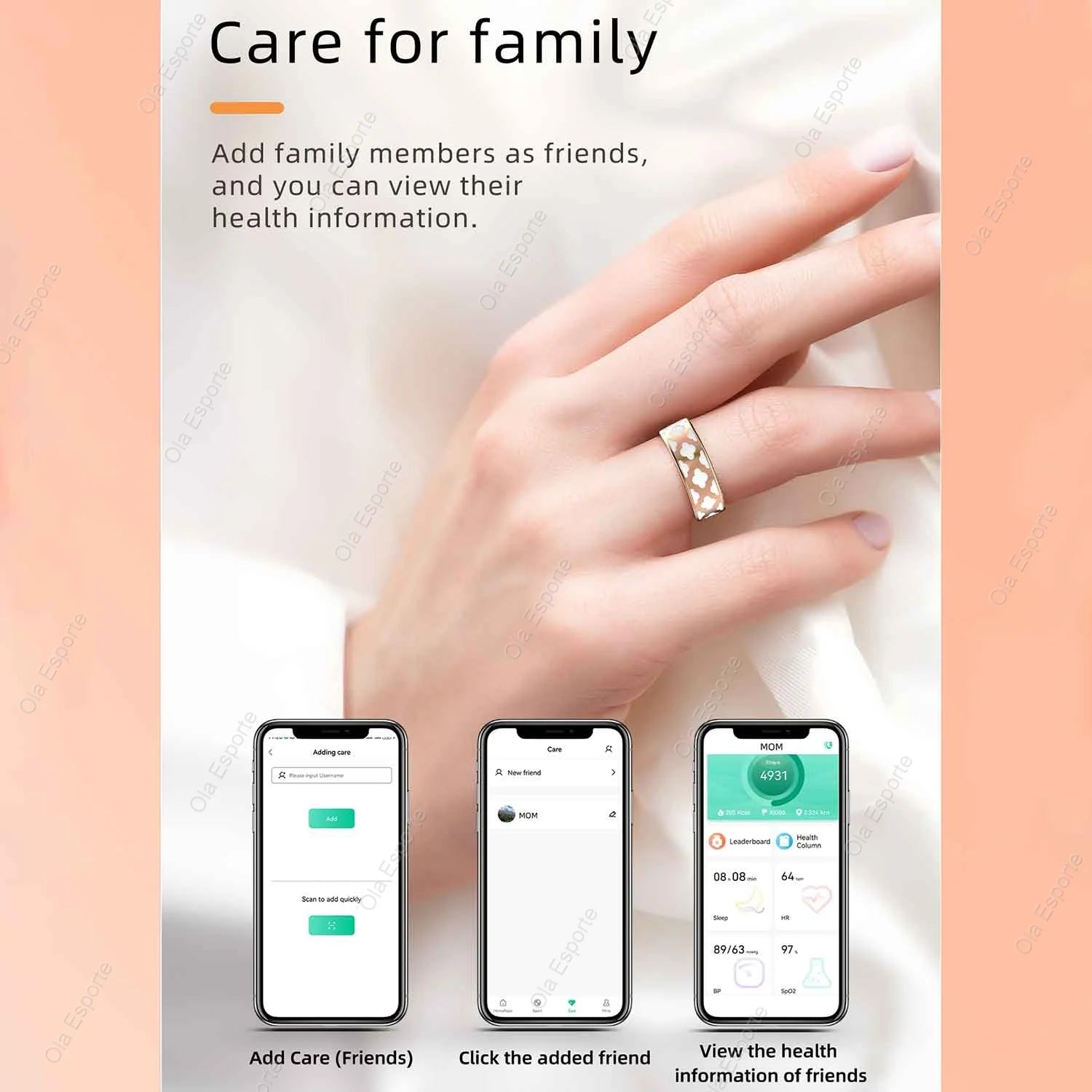 Smart Ring for Xiaomi – Heart Rate, SpO2 & Sleep Monitor Fitness Tracker
