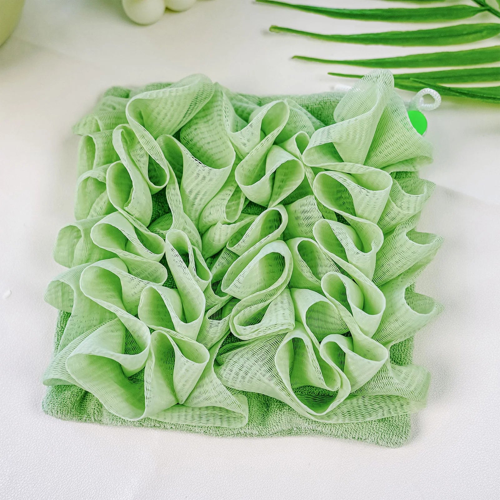 Mesh Shower Loofah Body Scrubber Pouf