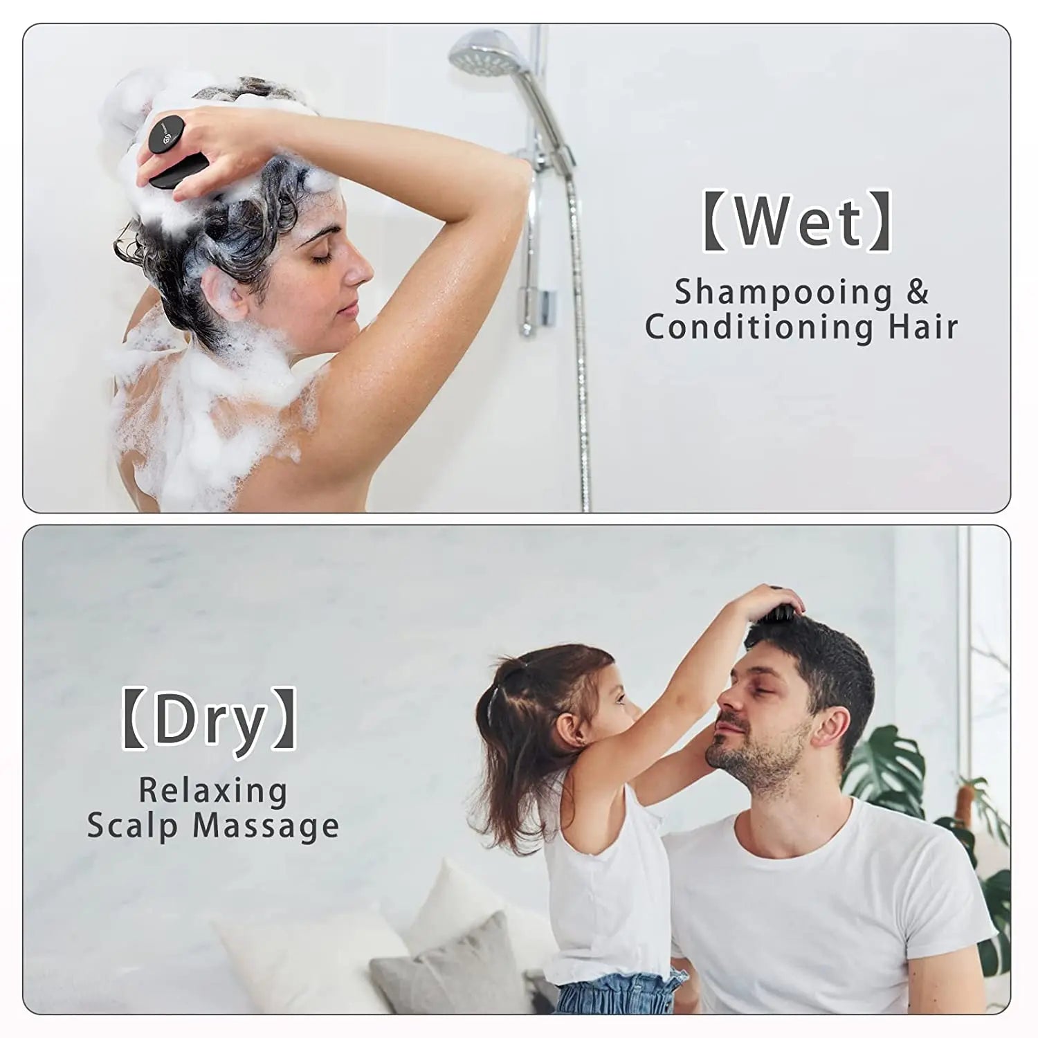 Silicone Scalp Massager Brush for Thick & Curly Hair