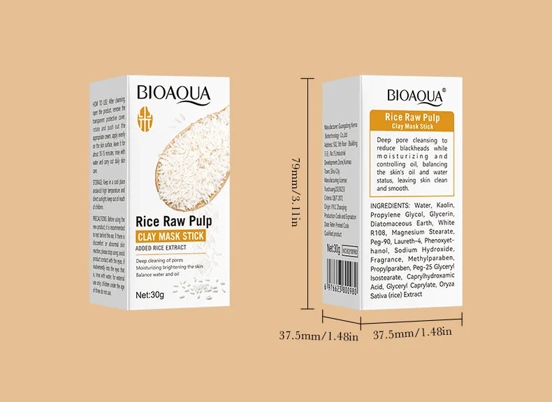 BIOAQUA White Rice Face Mask Stick – Moisturizing & Blackhead Removal
