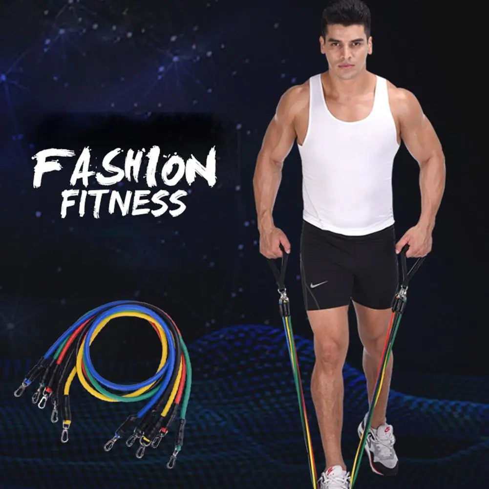 11-Piece Resistance Band Set – Workout Bands for Home, Yoga, Pilates & Fitness