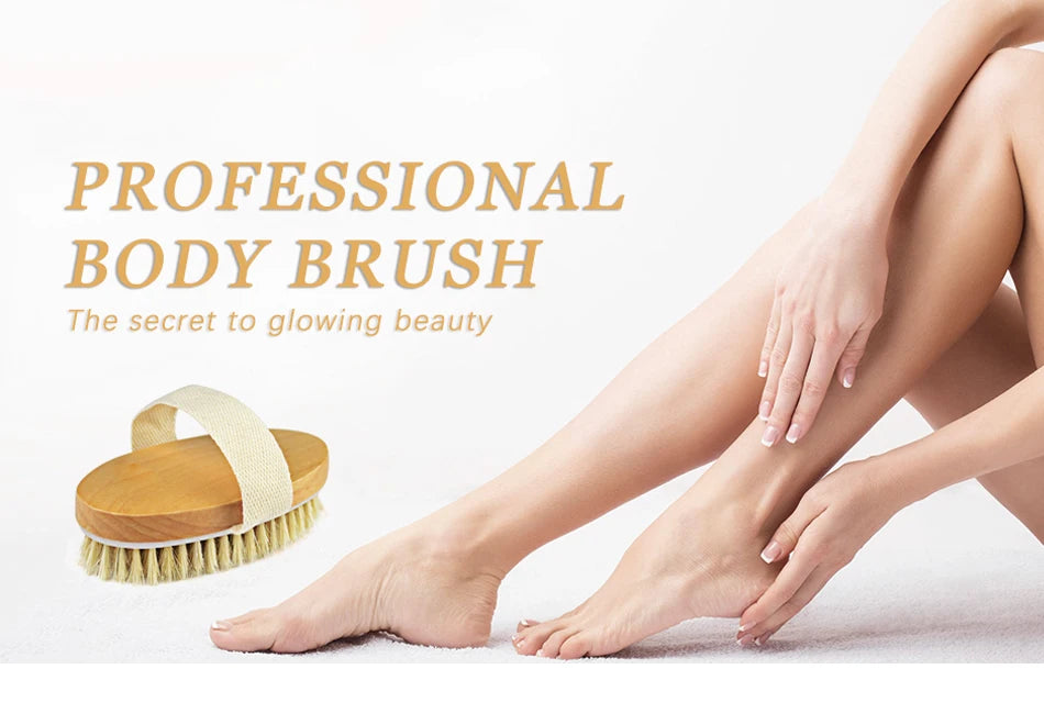 Exfoliating Wooden Body Brush with Natural Bristles