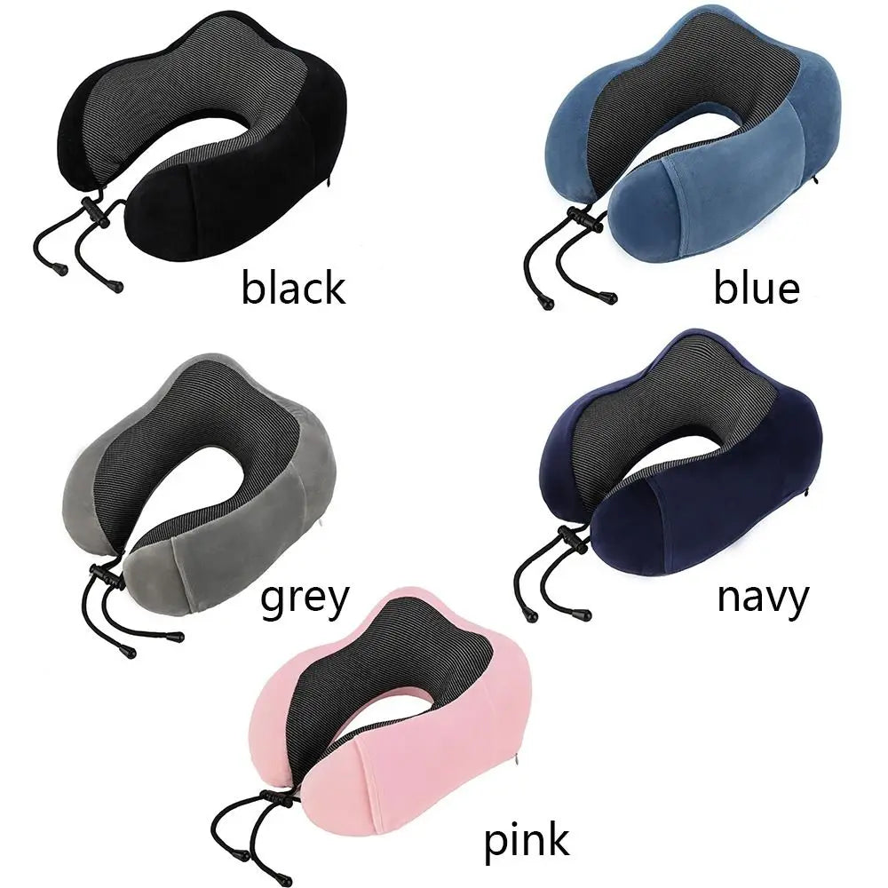 U-Shaped Memory Foam Travel Pillow – Neck Support Cushion for Travel Essentials