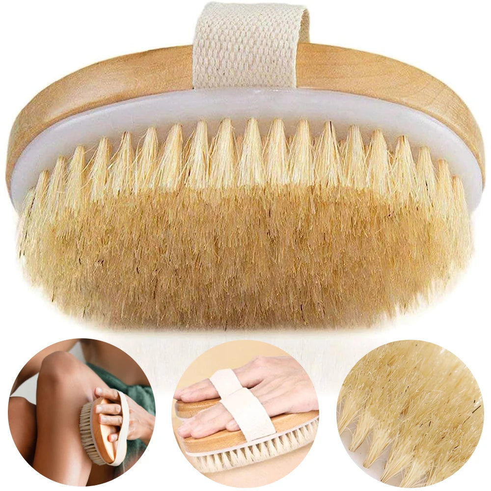Exfoliating Wooden Body Brush with Natural Bristles