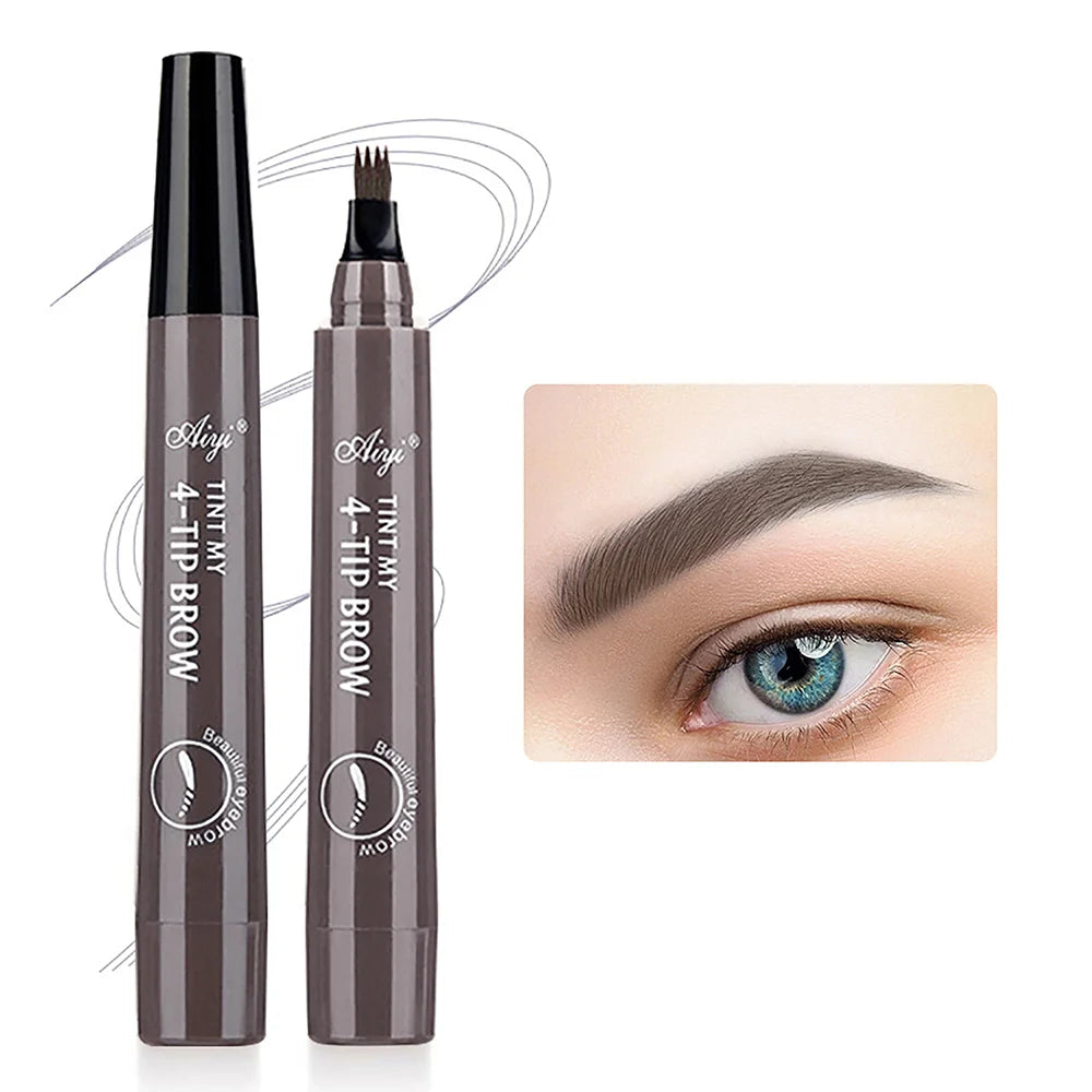 Waterproof 4-Tip Microblading Eyebrow Pencil – Natural Brow Makeup (5 Colors)