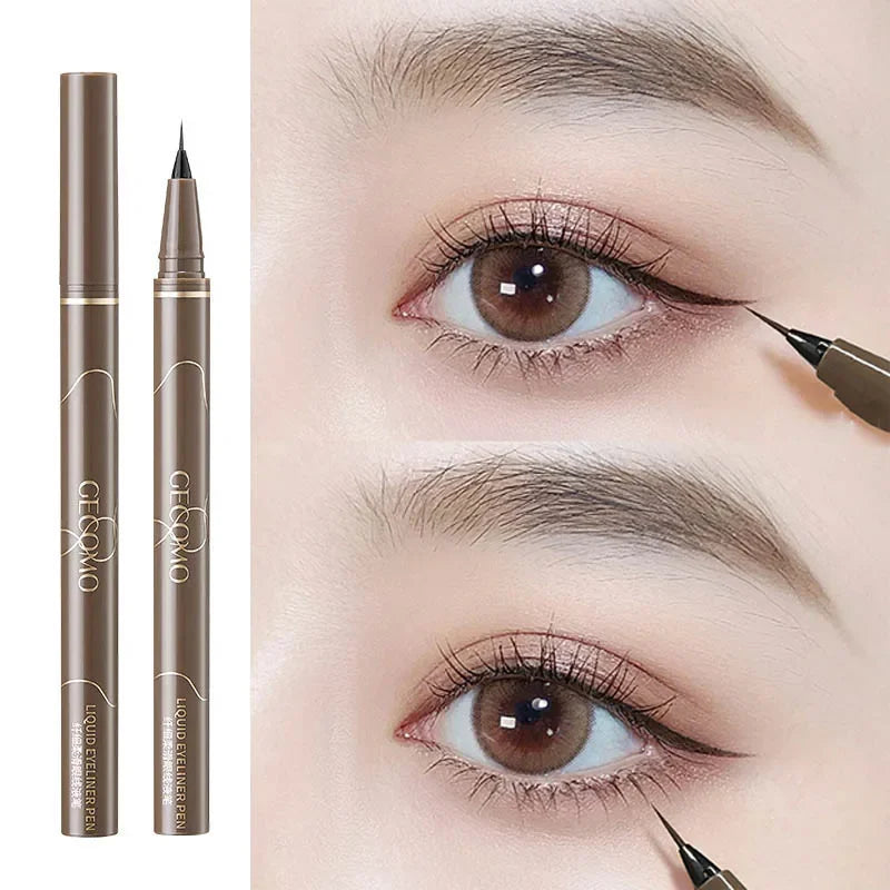 Ultra-Thin Eyeliner Pen – Black/Brown Waterproof Liner for Lower Lash & Silkworm Eyes