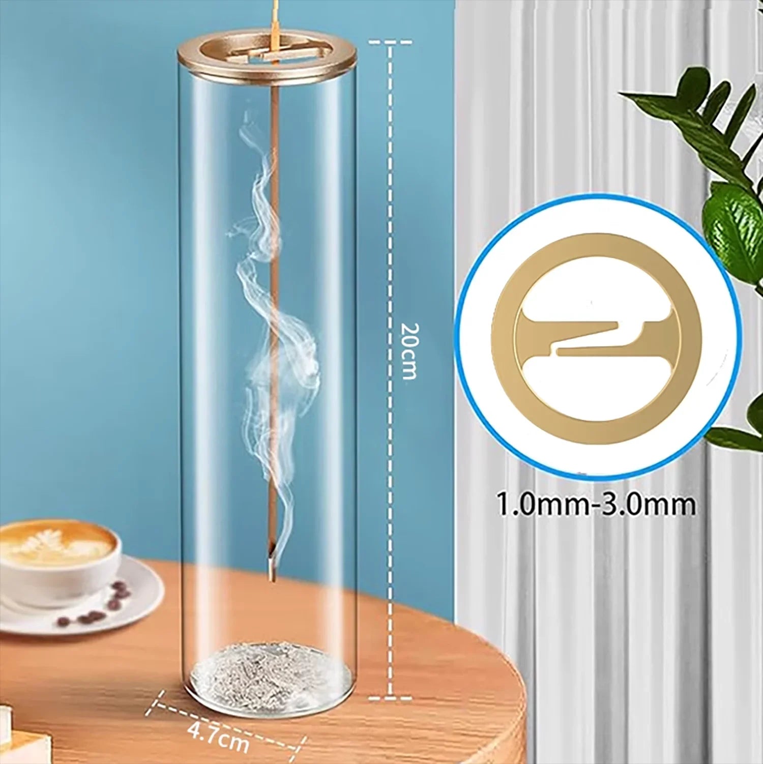 Modern Glass Incense Burner with Removable Ash Catcher