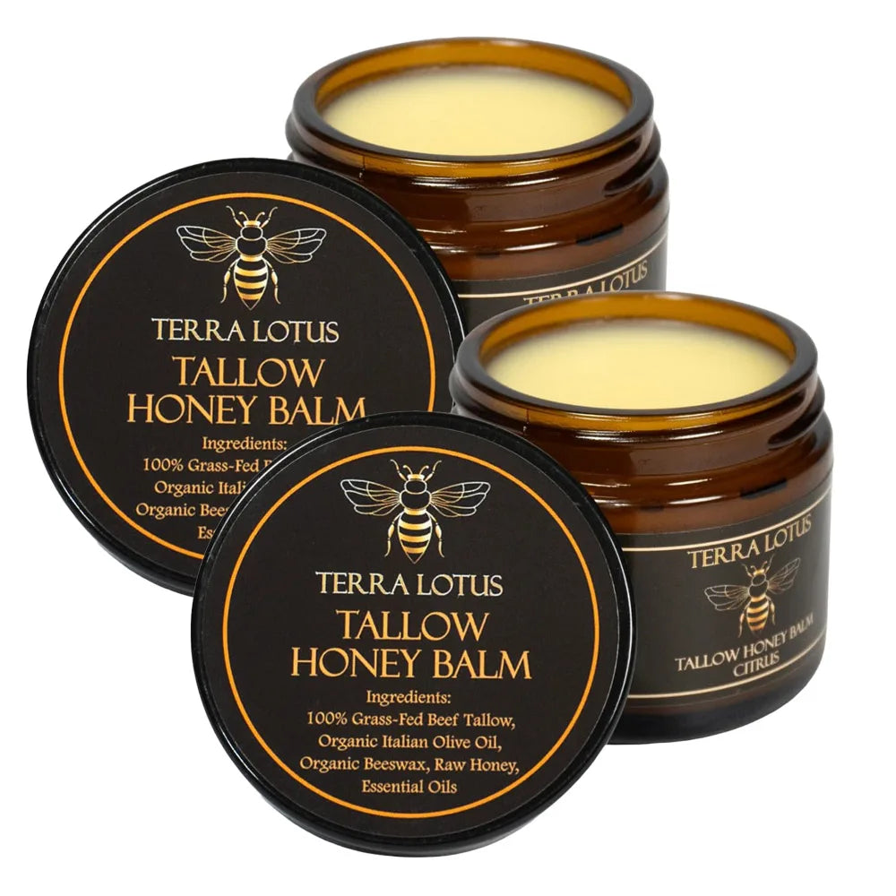 Organic Beef Tallow Balm with Raw Honey – All-Natural Moisturizer