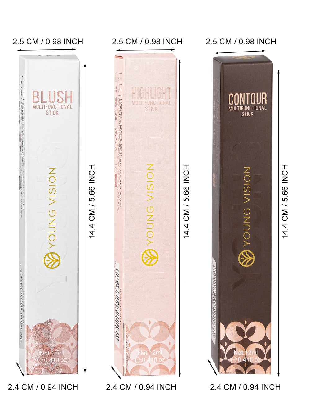 YOUNG VISION Air Cushion Blusher – 6-Color Liquid High Gloss Rouge Stick