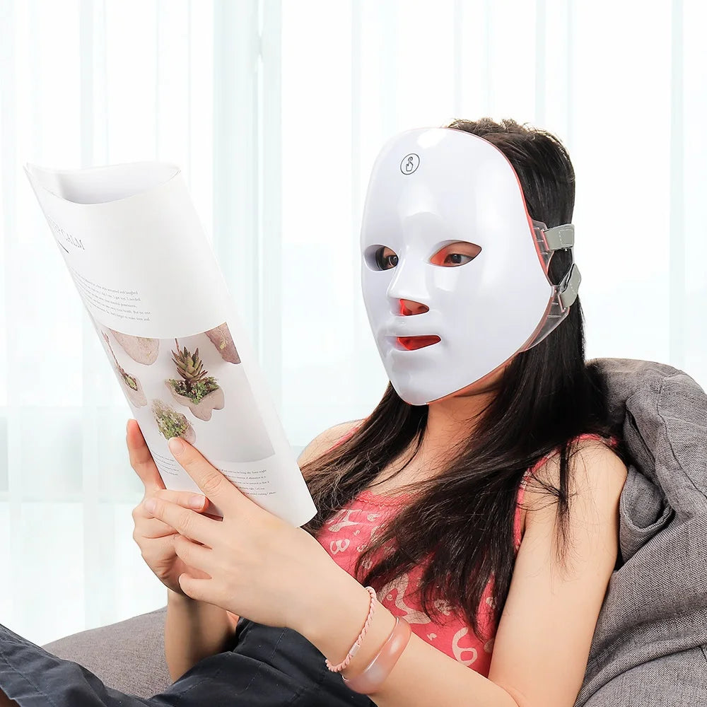 Rechargeable 7-Color LED Facial Mask – Skin Rejuvenation & Acne Treatment