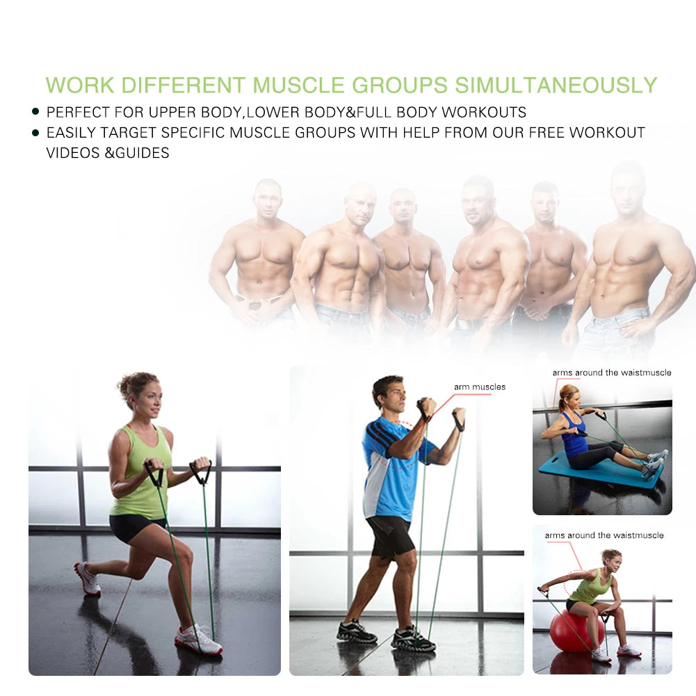 11-Piece Resistance Band Set – Workout Bands for Home, Yoga, Pilates & Fitness