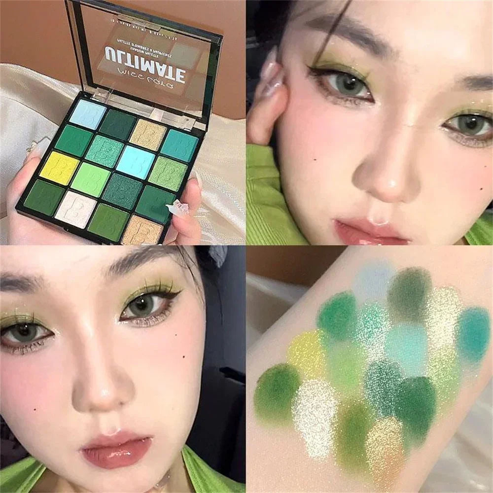 16-Color Matte & Shimmer Eyeshadow Palette – High-Pigment & Waterproof