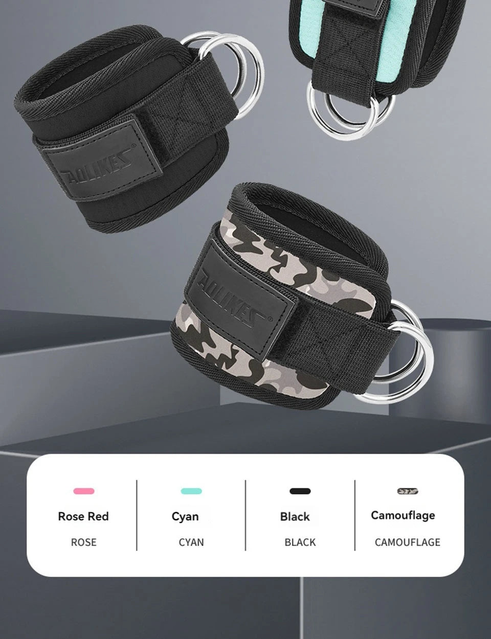 AOLIKES Adjustable Ankle/Wrist Cuffs – Padded Straps for Cable Glute Workouts