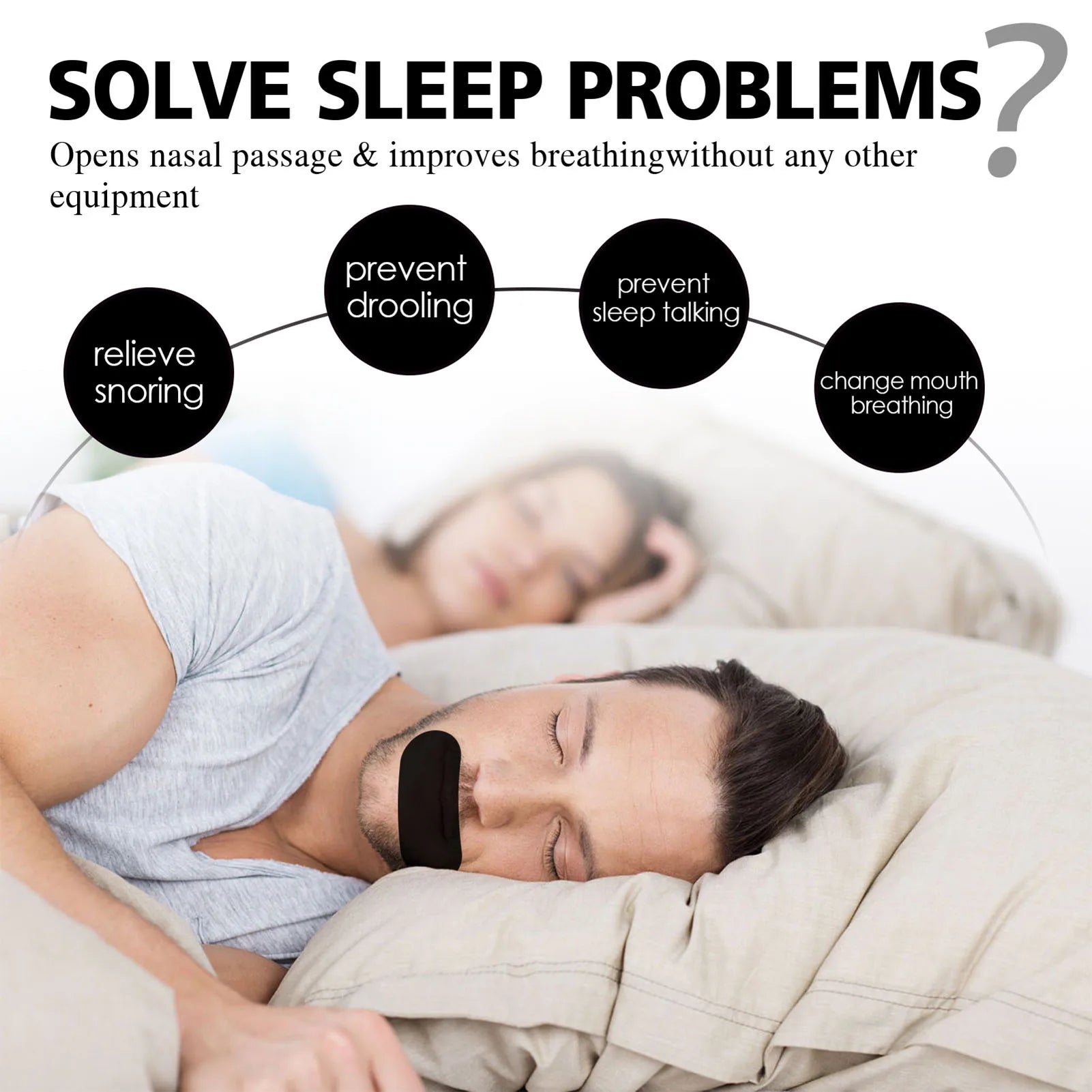 60pcs Mouth Tape for Sleeping – Anti-Snoring Sleep Strips for Home & Travel