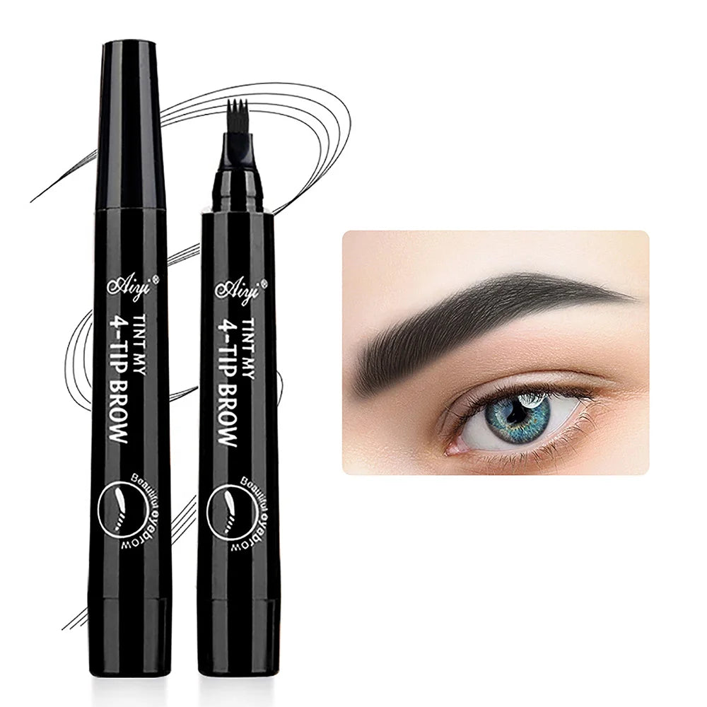 Waterproof 4-Tip Microblading Eyebrow Pencil – Natural Brow Makeup (5 Colors)
