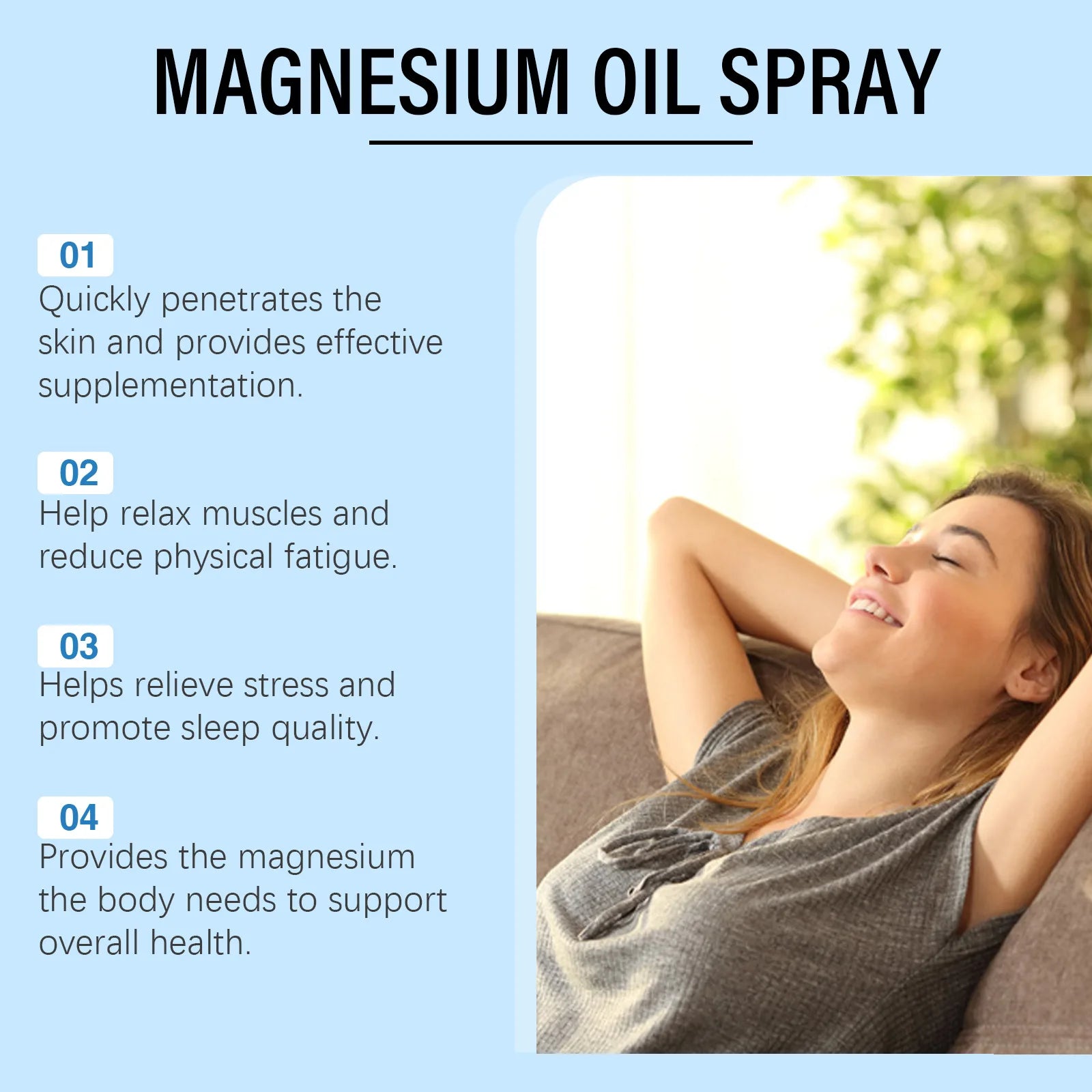 Pure Magnesium Oil Spray – Stress Relief & Sleep Support