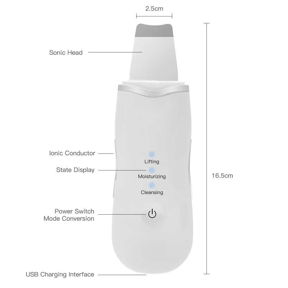 Deep Vibrating Facial Scrubber – Blackhead Remover & Skin Peeling Spatula