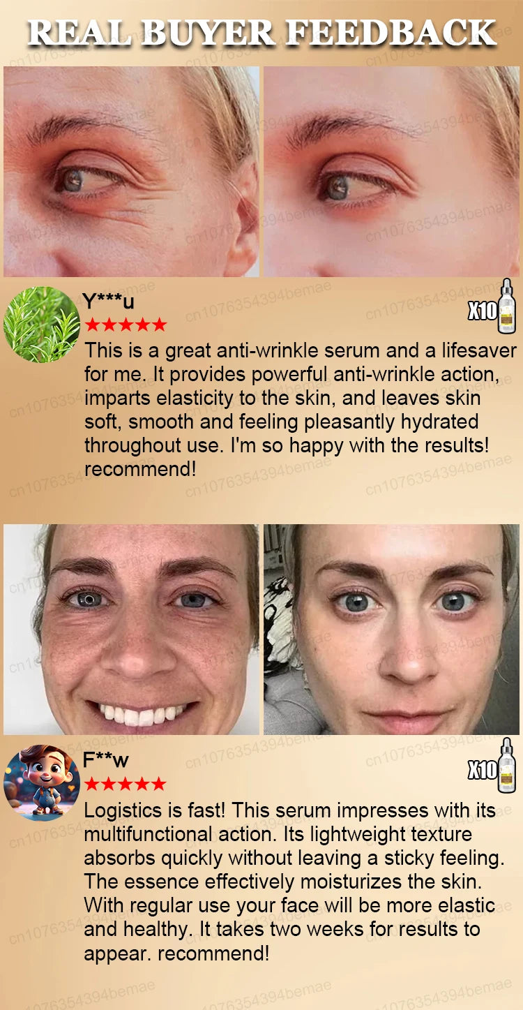 Anti-aging serum Wrinkles fade. Beauty stays.