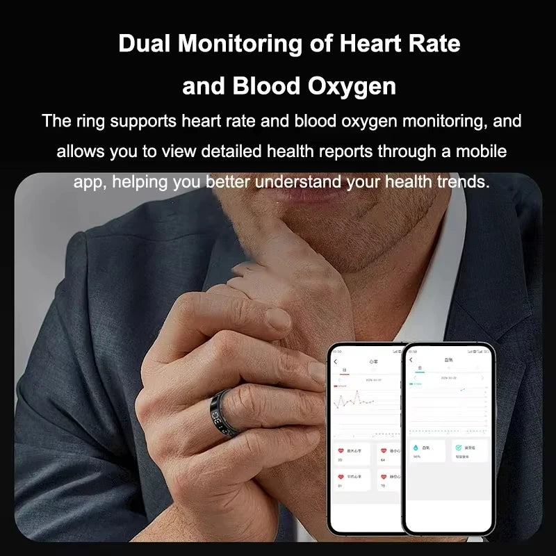 LAXASFIT SR08 Smart Ring – Heart Rate, Sleep Monitor & Motion Tracker (IP68)