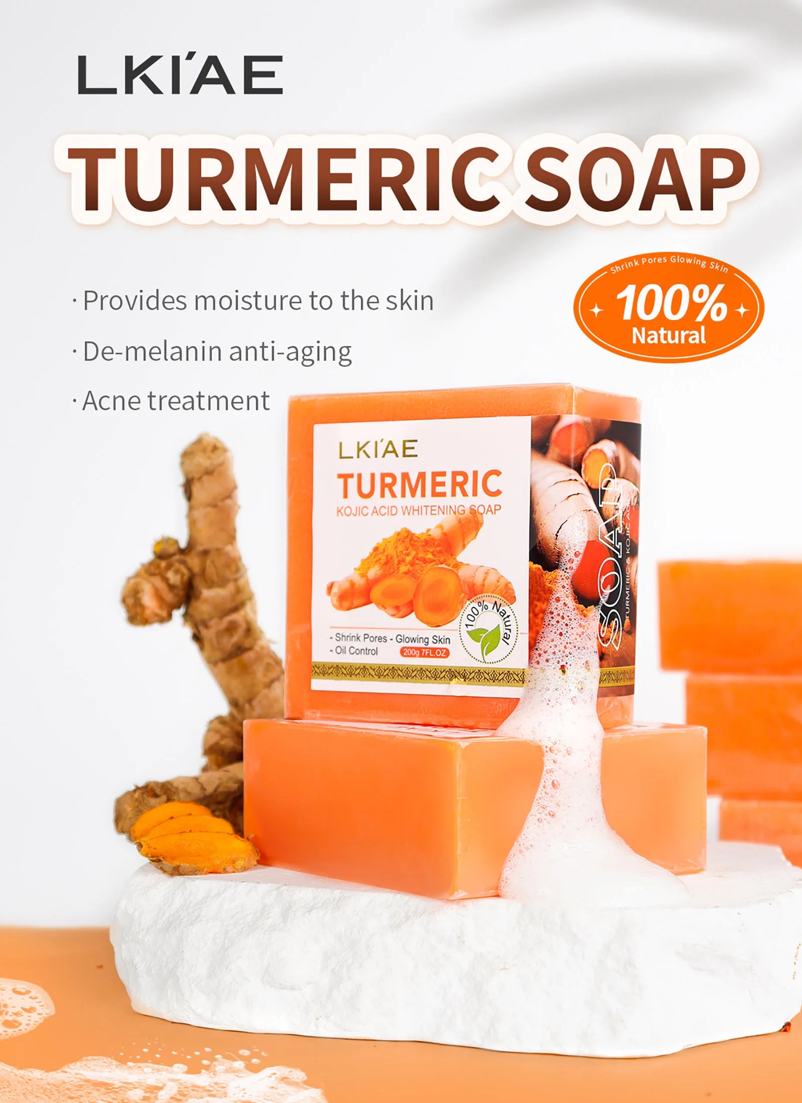 Natural Turmeric Body Wash – Brightening & Deep Cleansing Soap Bar 2 for 1