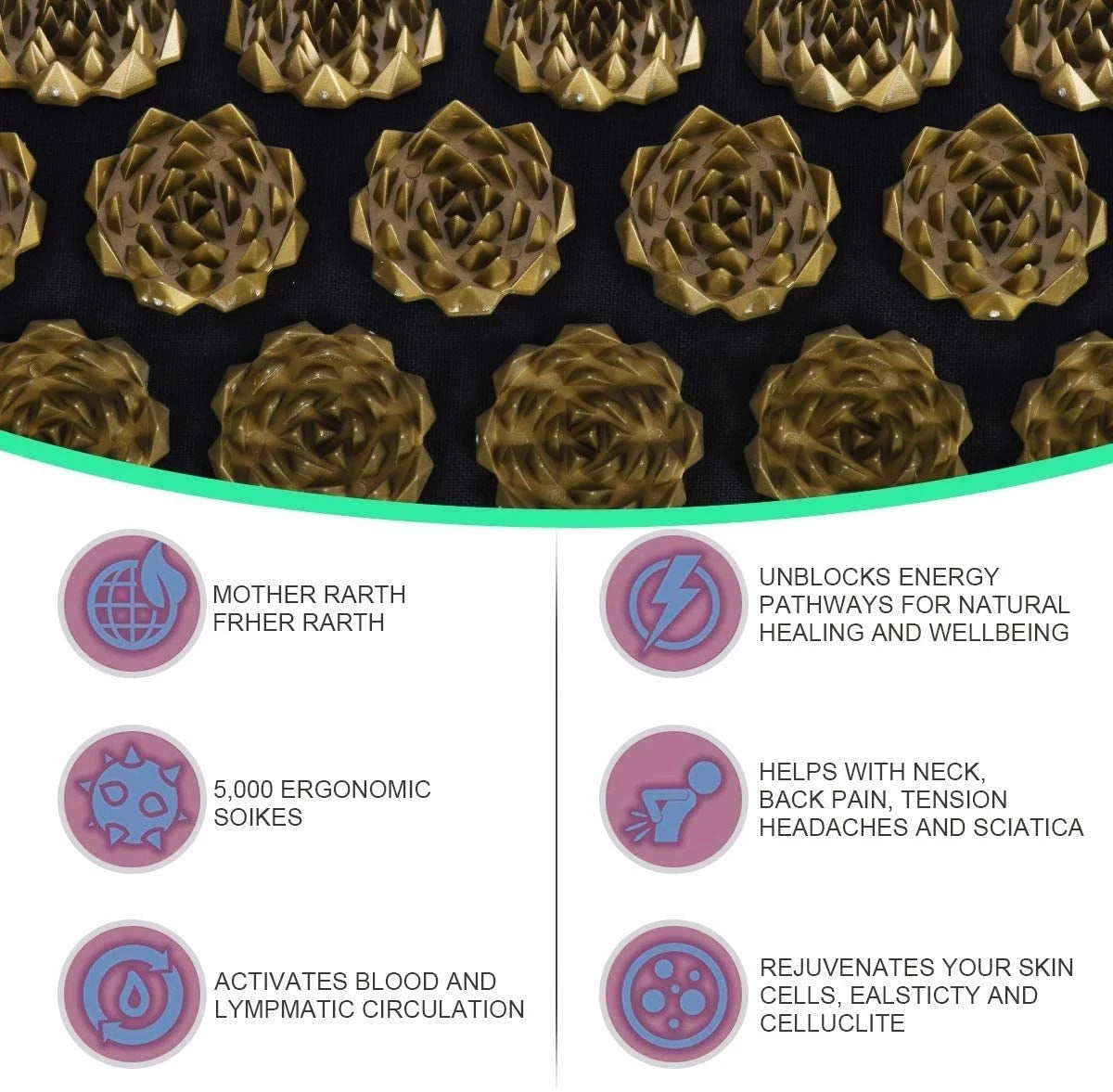 Acupressure Yoga Mat & Pillow Set – Full Body Spike Massage for Pain Relief & Relaxation