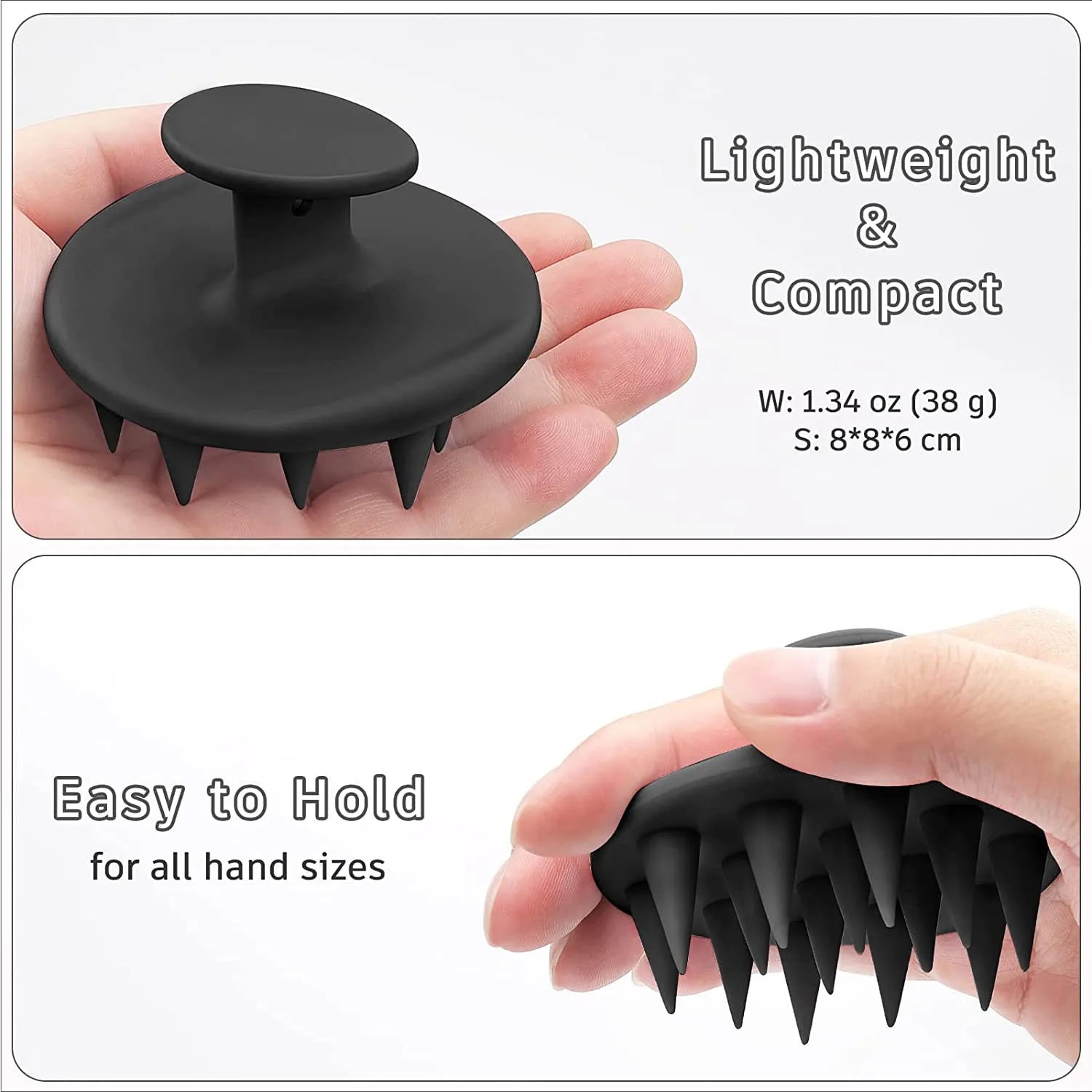 Silicone Scalp Massager Brush for Thick & Curly Hair