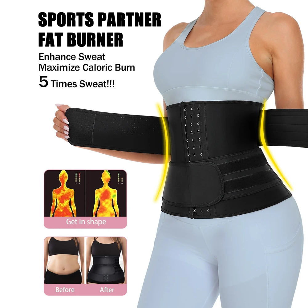 Neoprene Waist Trainer Belt – Tummy Control Sweat Cincher for Workout