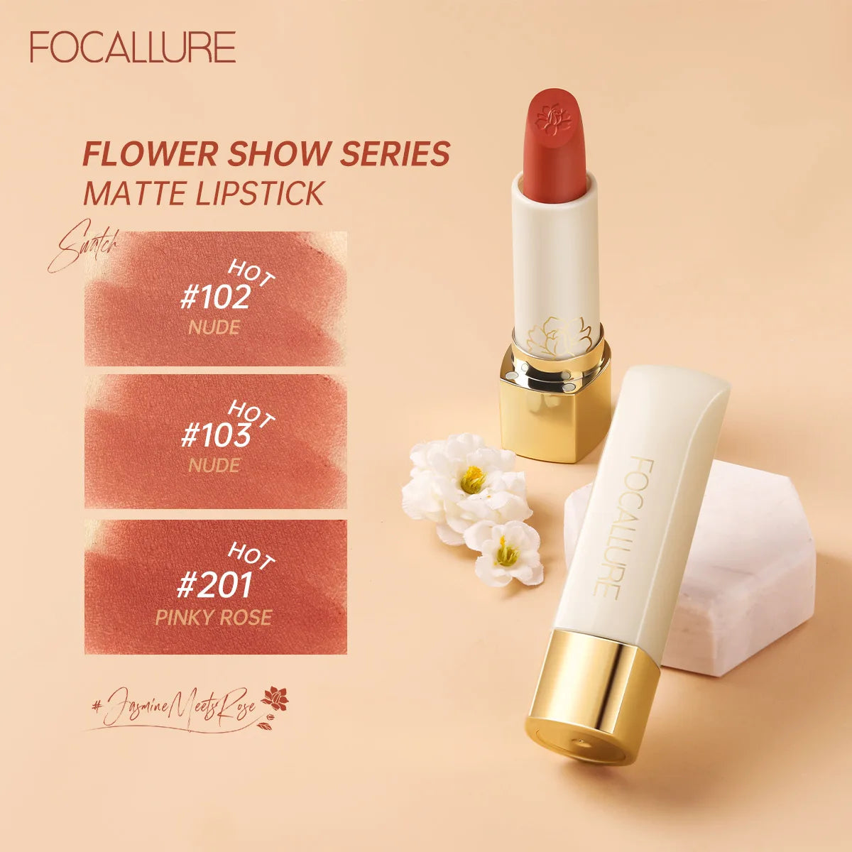 FOCALLURE 16 Shades Matte Lipstick Set – Waterproof, High-Pigment, Natural Finish: