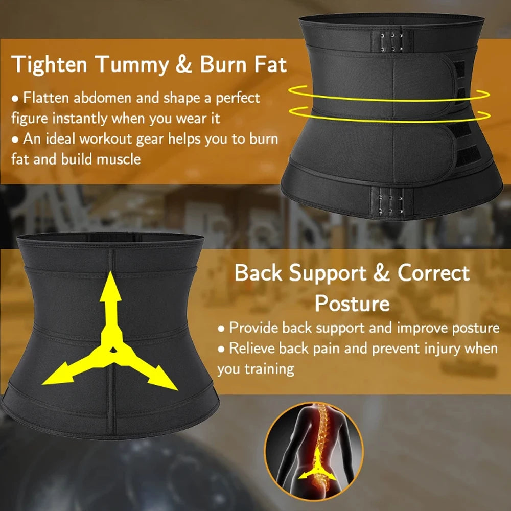 Neoprene Waist Trainer Belt – Tummy Control Sweat Cincher for Workout