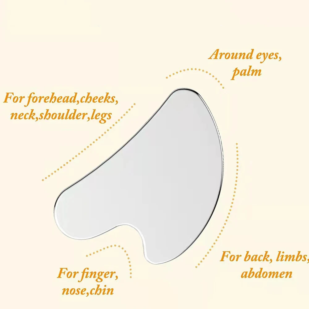 Stainless Steel Gua Sha Scraper – Face & Body Massage Tool