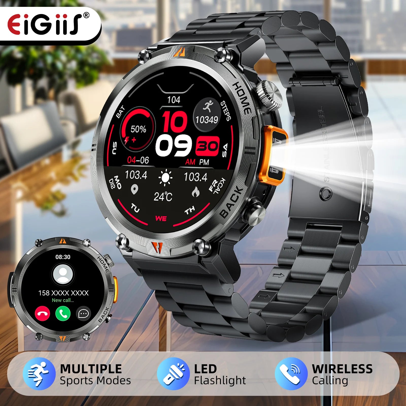 Smart Watch – Bluetooth Call & Health Monitor for iOS/Android