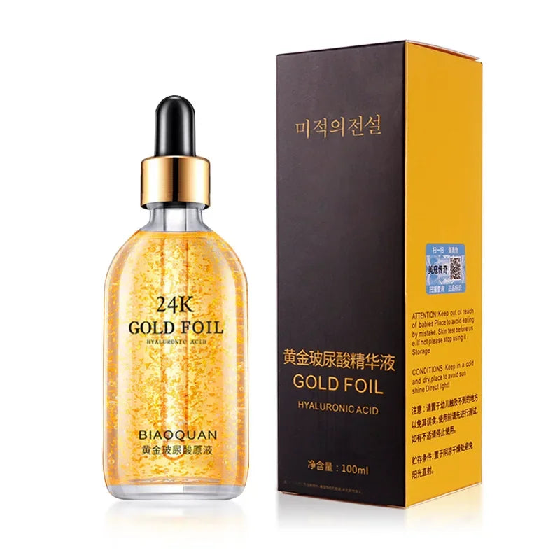 100ml 24K Gold Face Serum – Hyaluronic Acid & Niacinamide Anti-Aging Essence