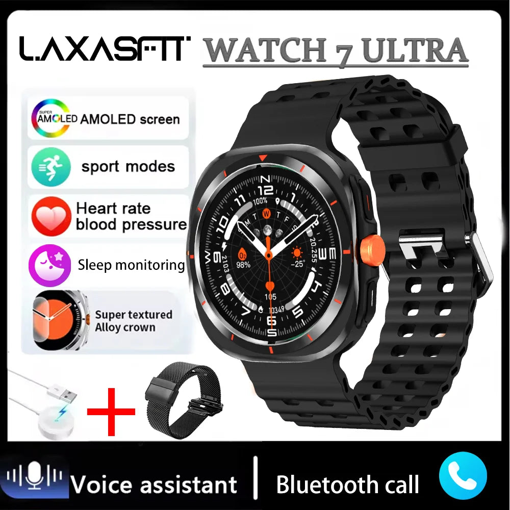 LAXASFIT GT7 Ultra Smartwatch – Bluetooth Calling & AMOLED Fitness Tracker