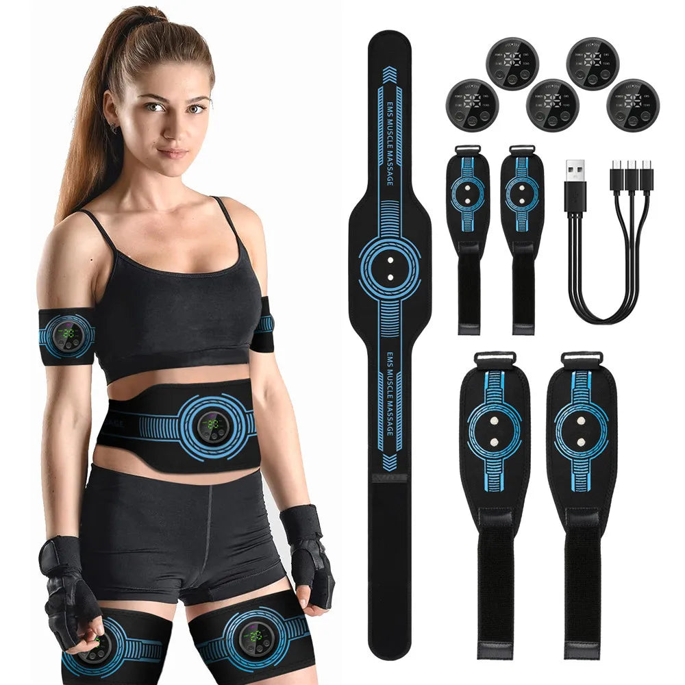 Smart EMS Abdominal Toning Belt – Muscle Stimulator for Waist, Arms & Legs