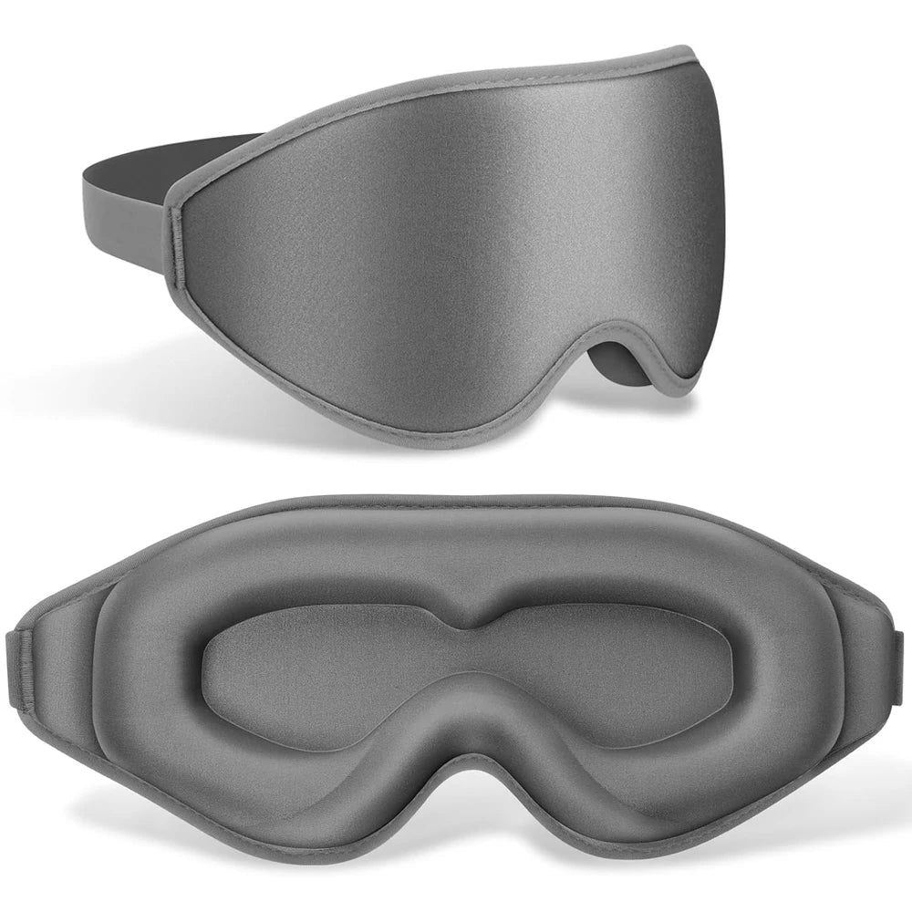 3D Contoured Sleep Mask – 100% Light-Blocking Eye Mask for Travel & Rest