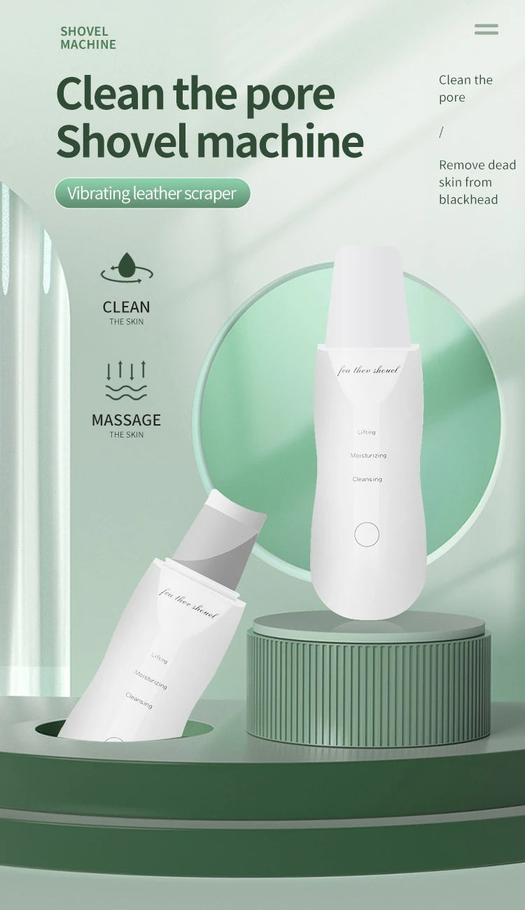 Deep Vibrating Facial Scrubber – Blackhead Remover & Skin Peeling Spatula