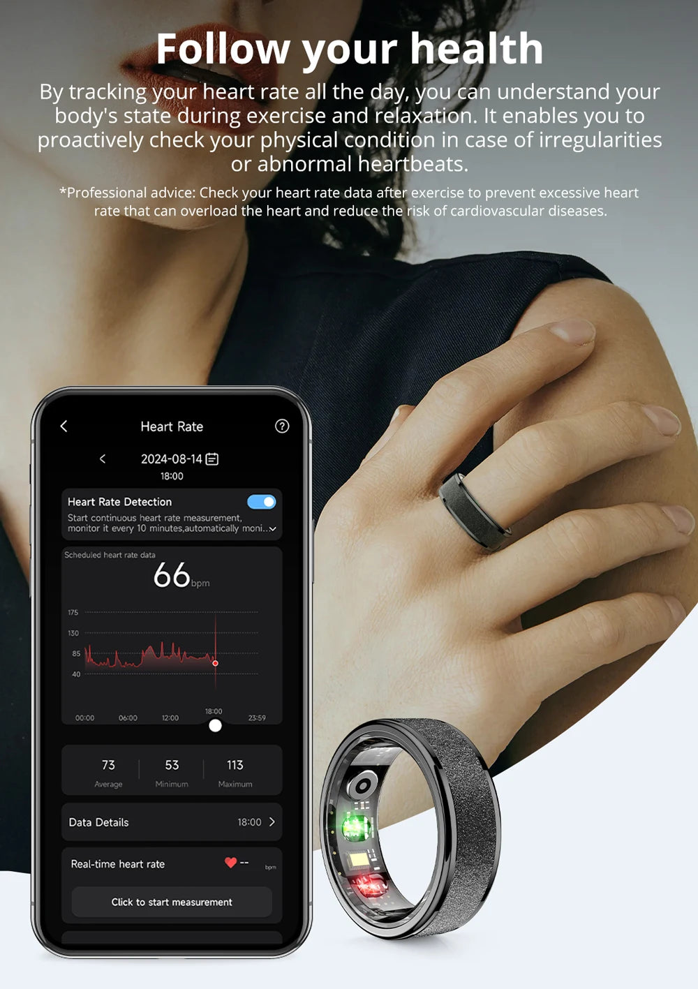 COLMI R10 Smart Ring – Health, Sleep Monitor & 5ATM Waterproof with Charging Case