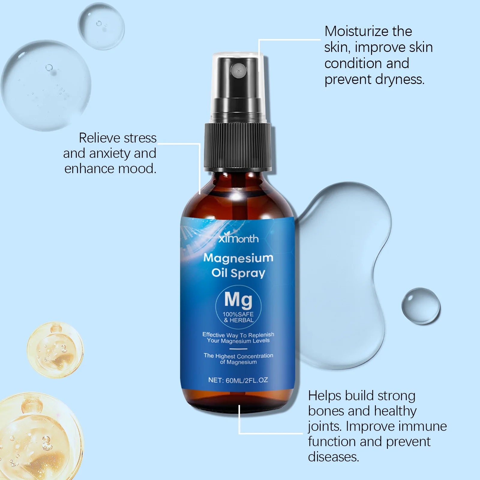 Pure Magnesium Oil Spray – Stress Relief & Sleep Support