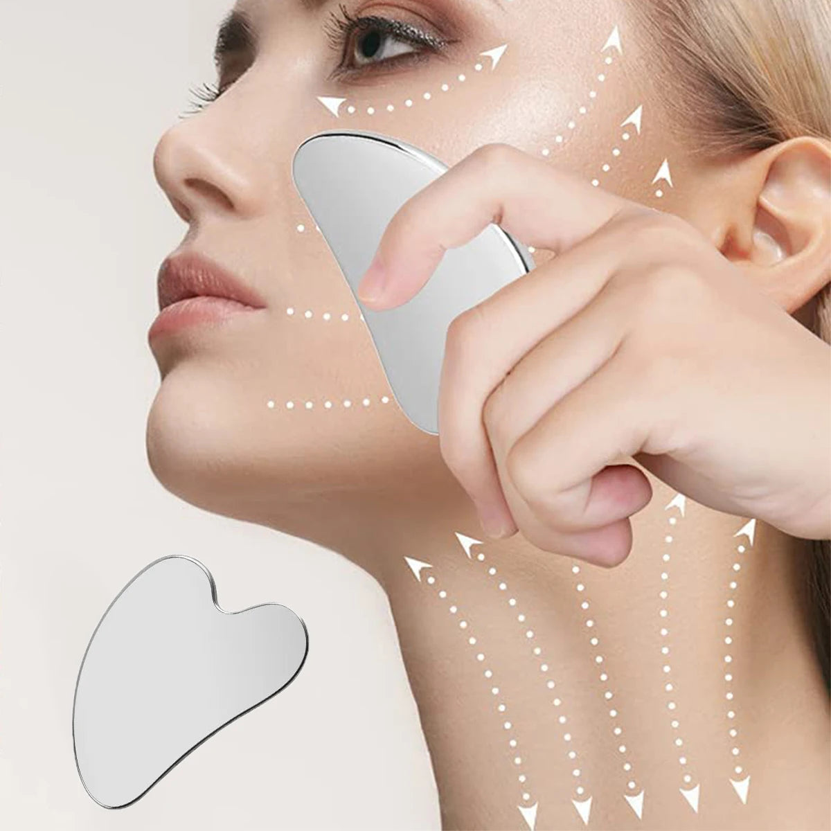 Stainless Steel Gua Sha Scraper – Face & Body Massage Tool