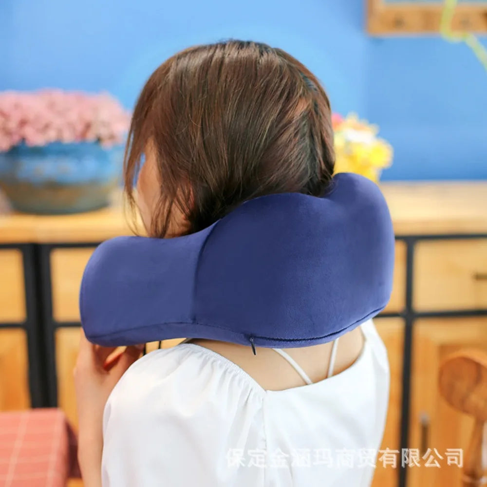 U-Shaped Memory Foam Travel Pillow – Neck Support Cushion for Travel Essentials