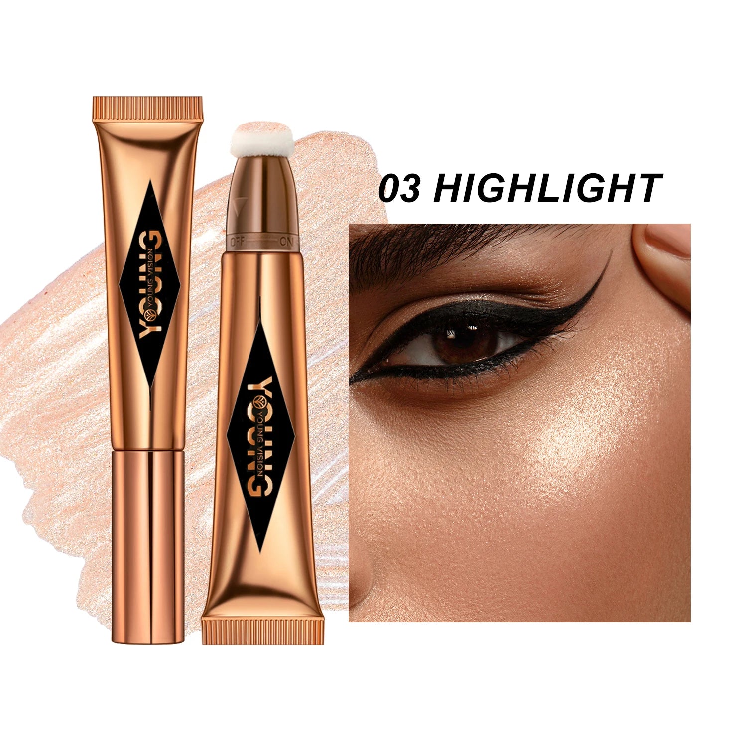 YOUNG VISION Air Cushion Blusher – 6-Color Liquid High Gloss Rouge Stick