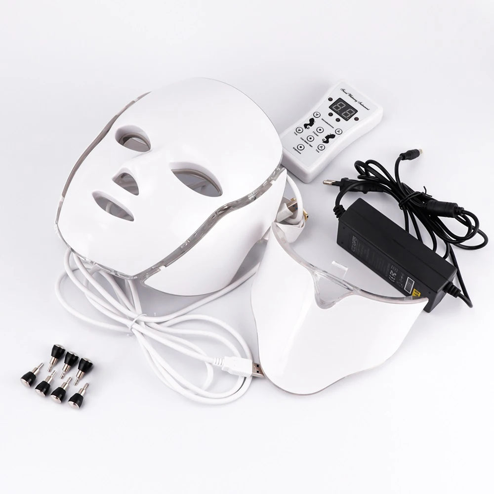 Foreverlily 7-Color LED Facial & Neck Mask – Skin Rejuvenation & Acne Therapy