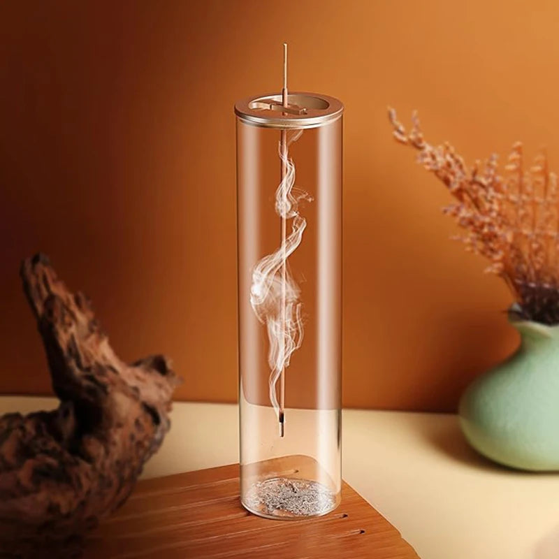 Modern Glass Incense Burner with Removable Ash Catcher