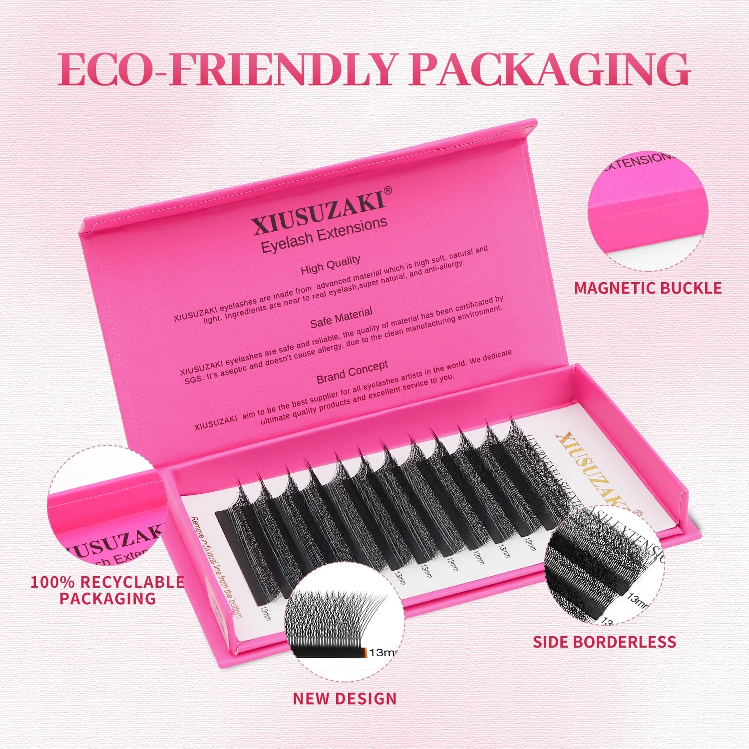 XIUSUZAKI 5D W Lash Fans – Soft Black Volume Eyelash Extensions