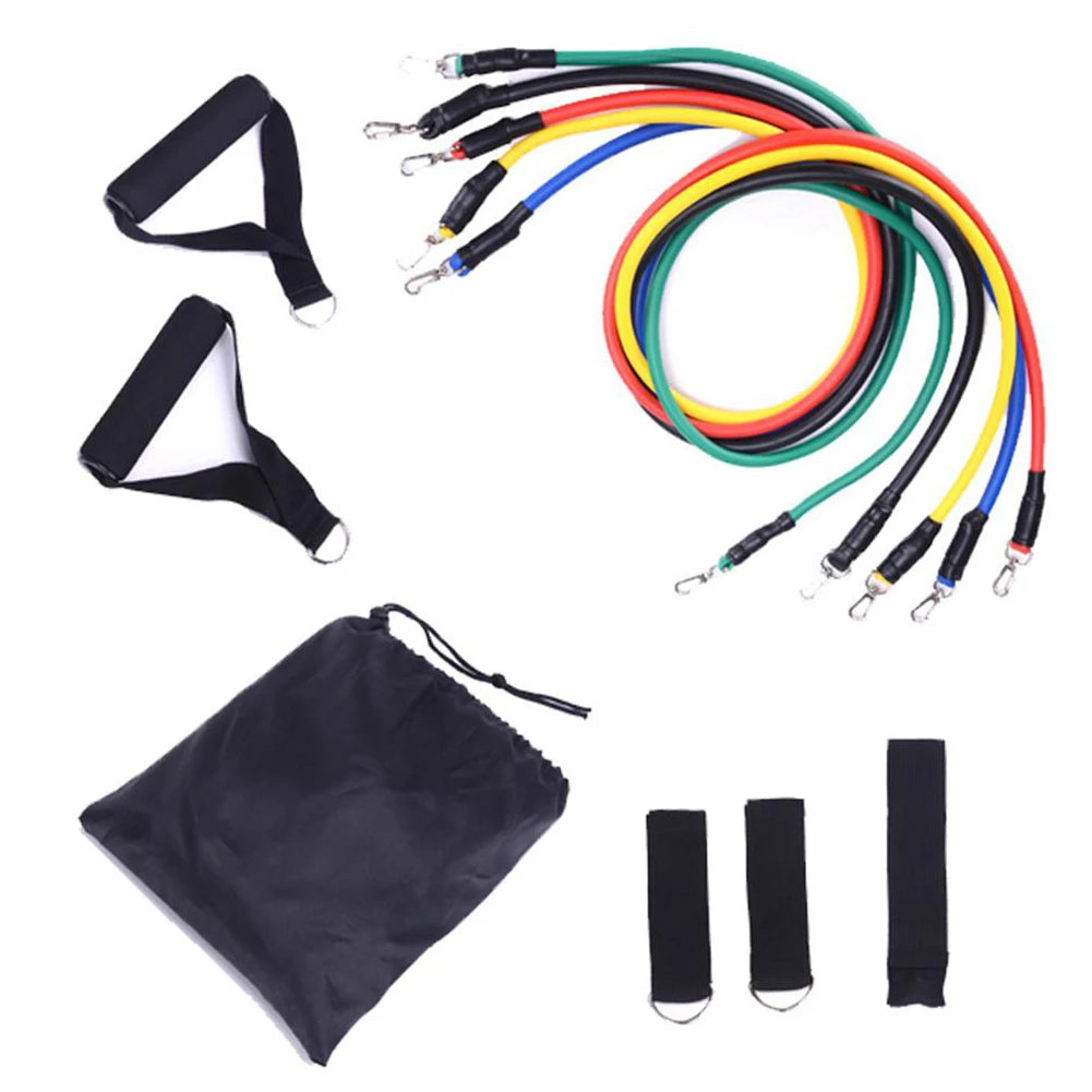 11-Piece Resistance Band Set – Workout Bands for Home, Yoga, Pilates & Fitness