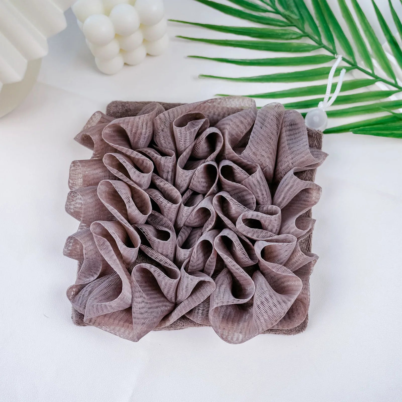 Mesh Shower Loofah Body Scrubber Pouf