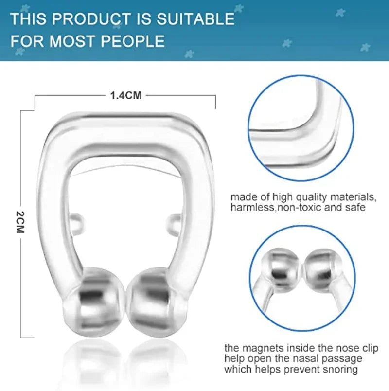 Magnetic Anti-Snoring Nose Clip – Silicone Sleep Aid for Easy Breathing