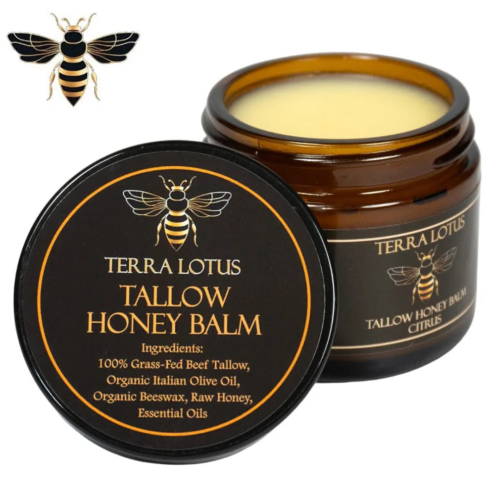 Organic Beef Tallow Balm with Raw Honey – All-Natural Moisturizer