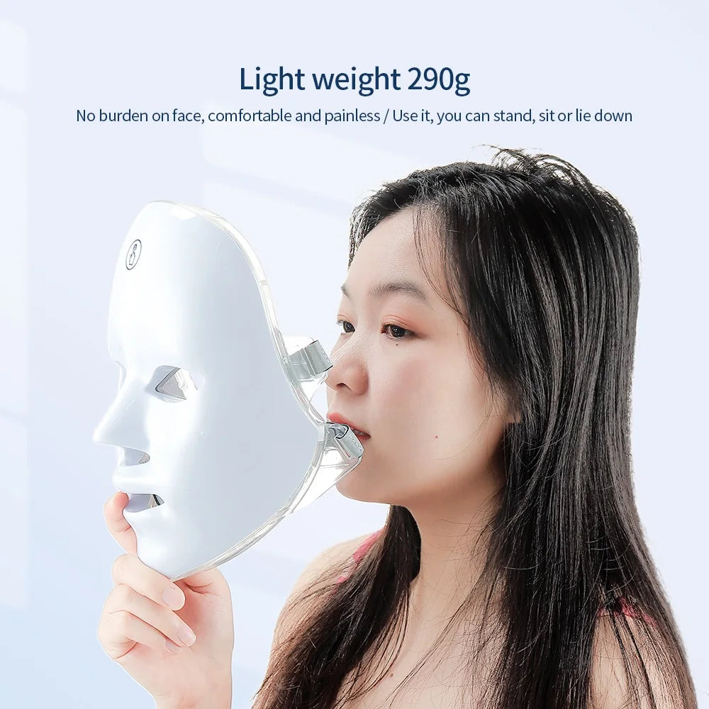 Rechargeable 7-Color LED Facial Mask – Skin Rejuvenation & Acne Treatment