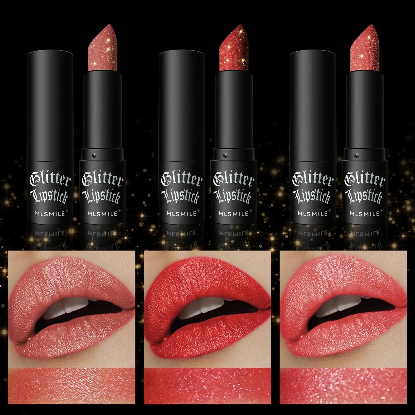 7-Color Diamond Matte Lipstick – Waterproof Glitter Lip Tint Balm